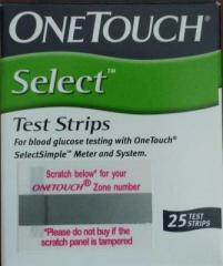 Johnson & Johnson One Touch Select Simple 25's Test Strips Glucometer