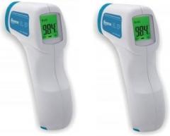 Microtek TG8818C2 Multi Function Non Contact Forehead Infrared Thermometer with IR Sensor and Color Changing Display Pack of 2 Thermometer
