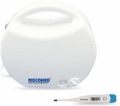 Niscomed Piston Compressor Nebulizer System For Aerosoltherapy With Digital Thermometer Nebulizer
