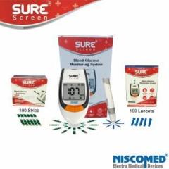 Niscomed Sugar Testing Machine With 100 Strips Glucometer
