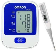 Omron 8712 Intelli Sense & Clinically Validated BP with MC 343F Flexi Thermometer Highly Accurate and Most Recommended BP by Doctors With Thermometer, Bp Monitor