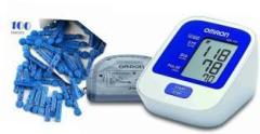 Omron HEM 7124 Blood Pressure Monitor and lancets combo pack Bp Monitor