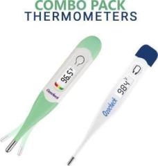 Ozocheck Combo of Flexi Fast + Digi Plus Thermometer with Flexible Tip for Kids & Adults Waterproof & 10 Seconds Fast Reading Thermometer