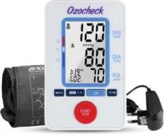 Ozocheck Fully Automatic Digital Blood Pressure and Pulse Rate Monitor For Accurate Results along with batteries and Free Adapter BP1318 Bp Monitor