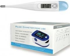 Purecaution PME015_PME004 Digital Thermometer with Fingertip Pulse Oximeter with OLED Display Thermometer