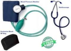 Rnb Aneroid Sphygmomanometer Upper Arm Manual Blood Pressure Monitor with Diamond Stethoscope with 1 Year Warranty Bp Monitor
