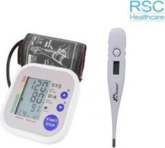 Rsc Healthcare Morepen BP 200 Bp Monitor Blood Pressure Monitor With Latest Technology With Digital Thermometer Digital B.P Monitor with Dr. Morepen Thermometer Bp Monitor