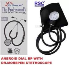 Rsc Healthcare RSC 001 ANEROID BP WITH DR. MOREPEN STETHOSCOPE Pressure Guard Aneroid Sphygmomanometer with Dr. Morepen ST 01A Bp Monitor