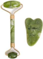 Saturn By Ghc Jade Roller Face Massager With Gua Sha, Improves Skin Elasticity, Reduce Wrinkles, Natural Massager