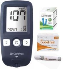 Sd Codefree Blood Glucose testing monitor machine with 100 Strips & Round Lancet Glucometer