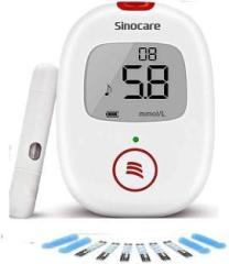 Sinocare Safe AQ Voice/Glucometer with Voice Reminder and Light Warning Glucometer With 10X Glucometer