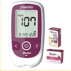 Standard Mentor Digital Blood Glucose Meter for self Diabetes testing monitor machine with complete medical device Kit + 60 Strips Glucometer