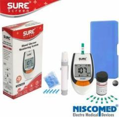 Sure Screen Niscomed Glucose Blood Sugar Testing Monitor with 25 Strips Glucometer