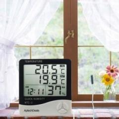 Thermomate Digital Hygrometer Thermometer Humidity Meter with Clock LCD Display Wall Mount RT20 Thermometer