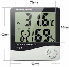 Thermomate HTC 1 plastic Temperature Humidity Time Display Meter with Alarm Clock HTC 1 Thermometer