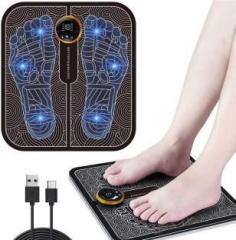 Zovilstore Foot Massager Pain Relief, Electric EMS Massage Machine Mat Rechargeable Portable Folding Automatic with 8 Mode/19 Intensity for Legs Massager