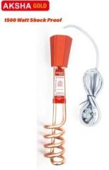 Aksha Gold 1500 Watt Hot Rod Heater water | Water Heaters Geysers Shock Proof immersion heater rod (Brass, steel)
