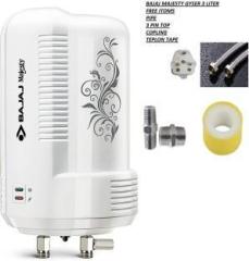 Bajaj 3 Litres MAJESTY 3 LITER 3KW WITH PIPE AND ALL REQUIRED ACCESORIES Instant Water Heater (White)