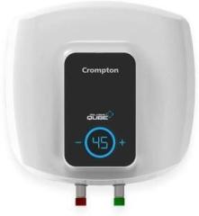Crompton 15 Litres Solarium Qube Plus 15 L With LED Display Storage Water Heater (White, Black)