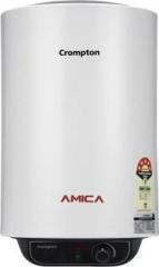 Crompton 25 Litres Amica 25 L (2025) With Free Installation & Connection Pipes Storage Water Heater (Black, White)
