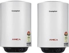 Crompton 25 Litres AMICA PACK OF 2 Storage Water Heater (White)