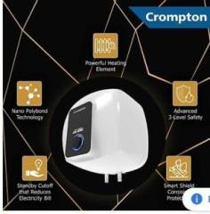 Crompton 25 Litres ASWH 2425 SOLARIUM QUBE Storage Water Heater (WHITE BLACK)