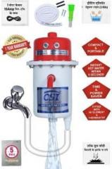 Csi International 1 Litres 1L INSTANT WATER PORTABLE HEATER GEYSER SHOCK PROOF PLASTIC BODY WITH INSTALLATION KIT 1 YEAR WARRANTY Instant Water Heater (Red)