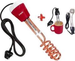 Cybox 1500 Watt Immersion Rod Combo Pack 100 % Safe Water Proof With 1 Mini Rod Shock Proof Water Heater (Water)