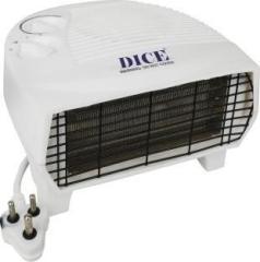 Dice Premium 2000/1000 Watts with Adjustable Thermostat Overheat Protection, Auto cut off, 2 Heat Setting Fan Room Heater (White)