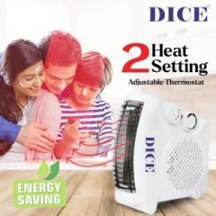 Dice Premium 2000/1000 Watts with Adjustable Thermostat (Overheat Protection, Auto cut off, 2 Heat Setting, Led Indicator Fan Room Heater