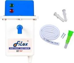 Filox 1 Litres 1 L squre ( 1 L squre Instant Water Heater (White, Blue), WHITE and BLUE)