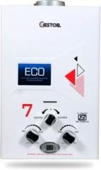 Gestor 7 Litres Eco Smart With Digital Temperature Meter Gas Water Heater (White)