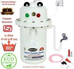 Indias Ultino pro 1.5 Litres Portable Mini Geyser Instant Water Heater (UNLIMITED WATER RUN WITH in (6 Sec), White)