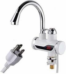 Macmillan 10 Litres Stainless Steel LED Digital Display Instant Heating Faucet Tap Instant Water Heater (White)