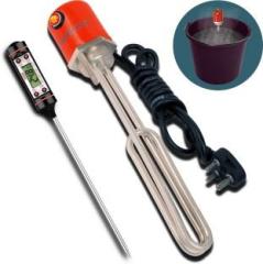 Orbon 1500 Watt Electric Heavy Duty Immersion Rod | Bucket Warmer With Thermometer Shock Proof Water Heater (Water, Hard Water)
