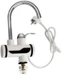 Rk Enterprise 25 Litres 220V Led Electric Faucet Home Bathroom Kitchen Mixer Tap Instant Water Heater (White)