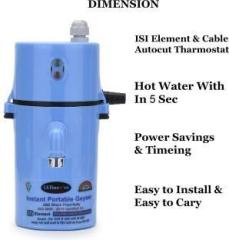 Ultinopro 1 Litres Electro Meti Instant Mini Geyser Instant Water Heater (Blue)