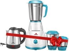 Alibaba Starlet Super Combo 1500 W Pearl Electric Kettle Silver & 550 Mixer Grinder 3 Jars, White & sea green