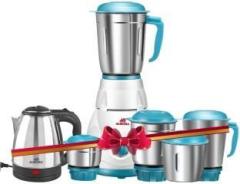 Alibaba Starlet Super Combo 1500 W Pearl Electric Kettle Silver & Five Star 5 Jar 550 Mixer Grinder 5 Jars, White & Sea Green