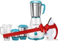 Alibaba Starlet Super Combo 750 W Dry Iron White, Red & 550 Mixer Grinder 4 Jars, White & sea green