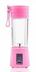 Auslese Portable USB Electric Rechargeable Multifunction 4 Blader Mini Fruit Juice Maker Mixer Grinder portable 30 Juicer 1 Jar, Pink