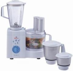 Bajaj Master Chef Food Processor 600 W Juicer Mixer Grinder 4 Jars, White