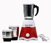 Bajaj Vacco Master Chef III Mixer Grater Grinder 500 Watts 3 Jars 3 Blades 500 Mixer Grinder 3 Jars, Red White
