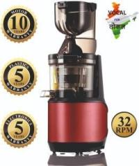 Blu Bel Cold Press Juicer, World's 220 Copper Asynchronous Induction motor250 Watts 1000 Juicer 1 Jar, Red