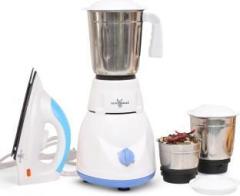 Blue Eagle Cylindrical Mixer Grinder and Get 1000 Watts With Iron K 500 Mixer Grinder 3 Jars, Mixer White, Iron White
