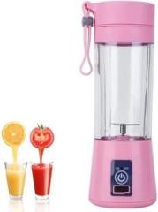 Bs Spy Electric Portable USB Fruit & Vegetable Juicer Orange & Lemon Shaker With Jar 25 Juicer Mixer Grinder 1 Jar, Pink