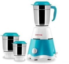Honey Comb by OHM HOME APPLIANCES TRIO BLUE AND WHITE 550 WATT 2 JARS 550 Mixer Grinder 2 Jars, BLUE AND WHITE