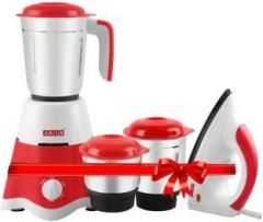 Jaia Stylie Mixer Grinder With Combo Offer 1000 Watt Iron and 3 Jars Color Red&White 550 Mixer Grinder 3 Jars, Red, White