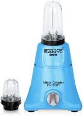 Masterclass Sanyo 600 watts Nexon Mixer Grinder with 2 Bullets Jars 350ML Jar and 530ML Jar, MG N457 600 Mixer Grinder 2 Jars, Blue