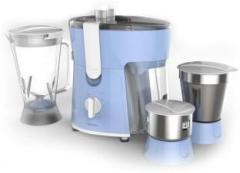 Philips Daily Collection HL7576/00 600 W Juicer Mixer Grinder 3 Jars, Celestial Blue & Bright White